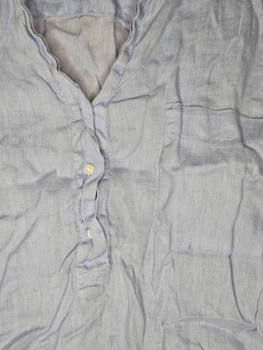 Grayson Relaxed V-Neck Button-Front Linen Blouse - Picture 3 of 7